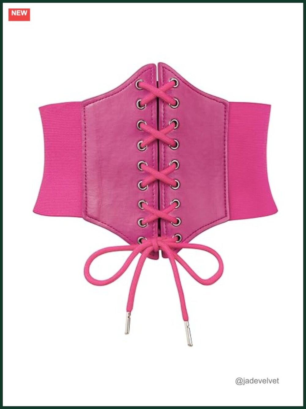 Lace-Up Corset Belt Elastic PU Leather Wide Waist Pirate Halloween